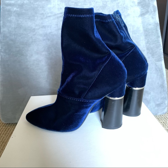 3.1 Philip Lim, Kyoto Ankle Boots, Blue Velvet, 37, 7 - Picture 4 of 7